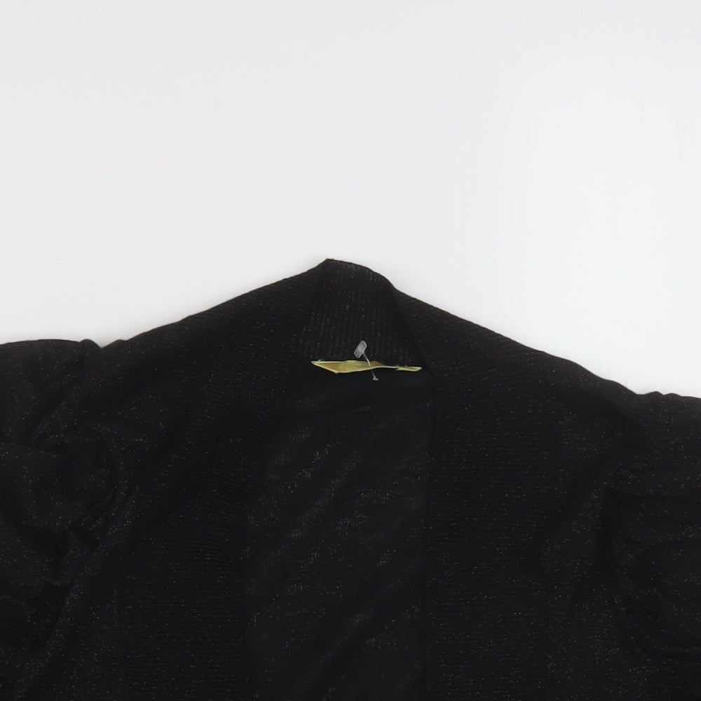 Agenda Womens Black V-Neck Viscose Shrug Jumper Size 12