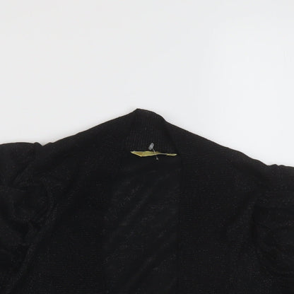 Agenda Womens Black V-Neck Viscose Shrug Jumper Size 12