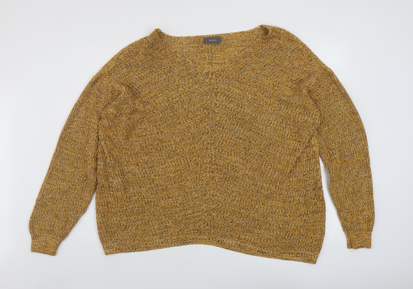 Womens UK Size L Yessica Yellow Pullover Jumper