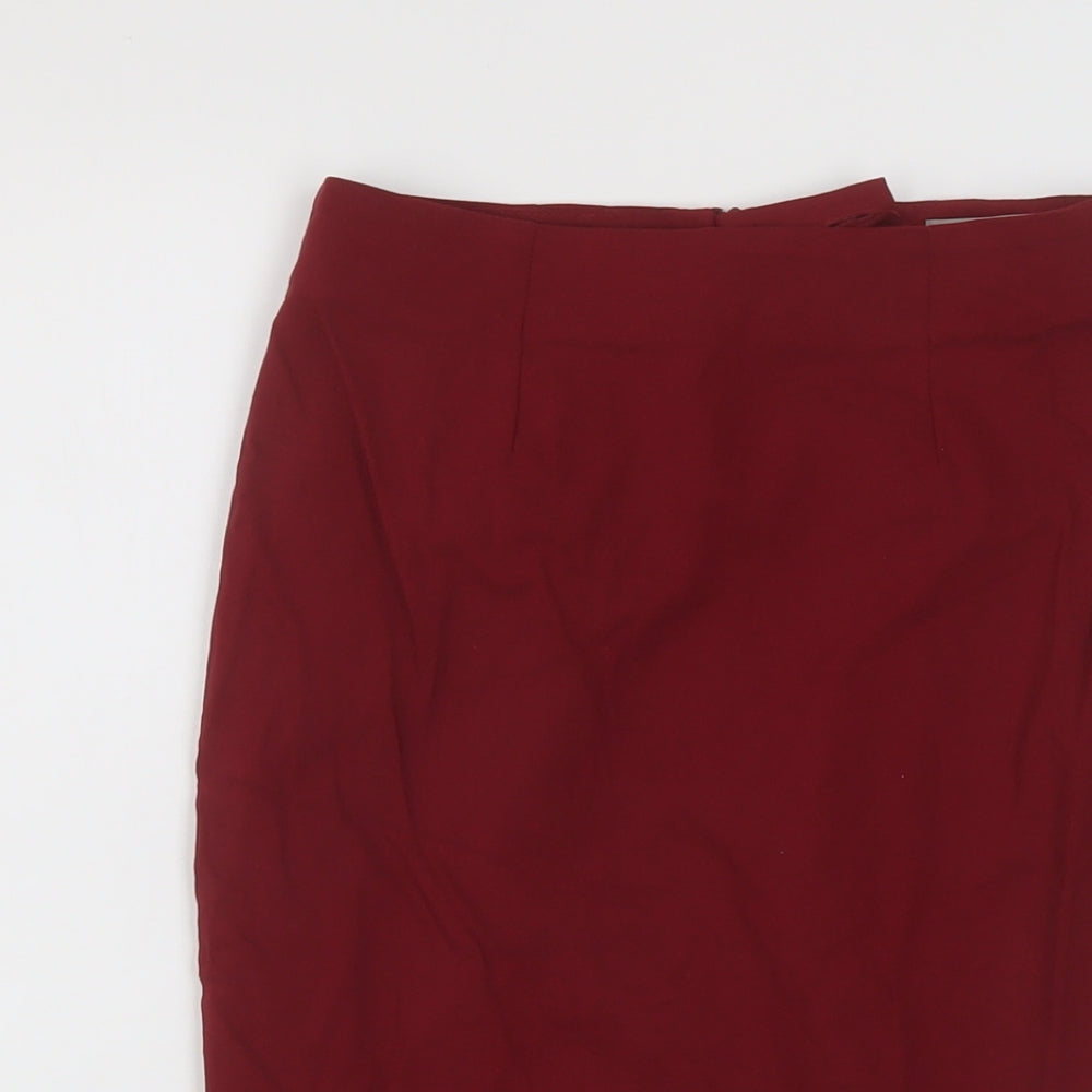 ASOS Womens Red Viscose Bandage Skirt Size 4 Zip