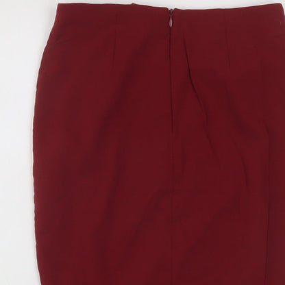 ASOS Womens Red Viscose Bandage Skirt Size 4 Zip