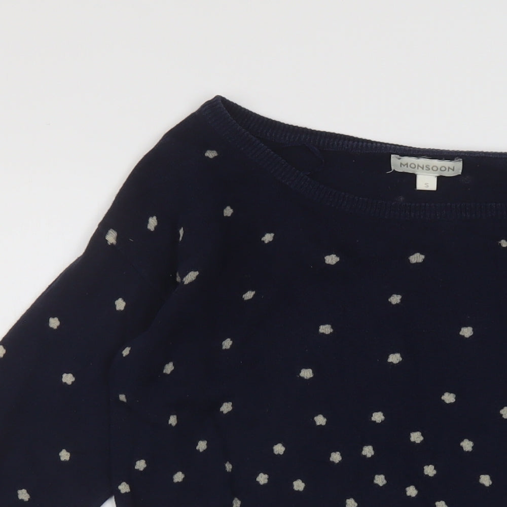 Womens UK Size S Monsoon Blue Pullover Jumper