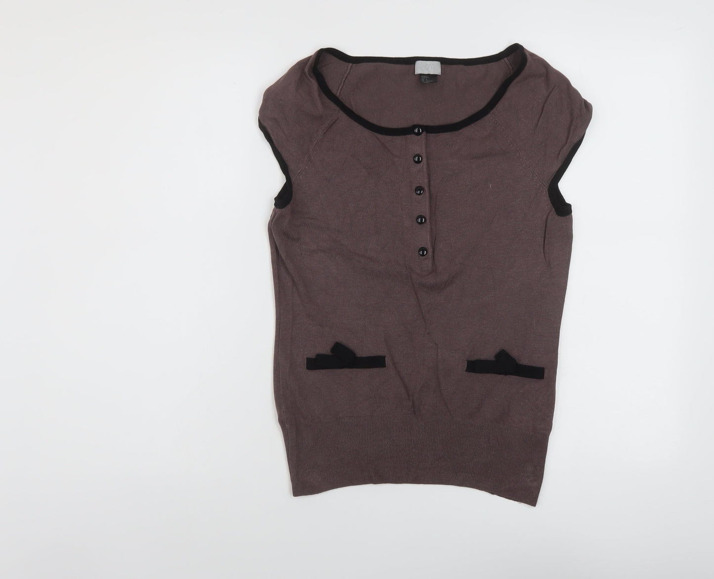 Womens UK Size S H&M Brown Basic Blouse