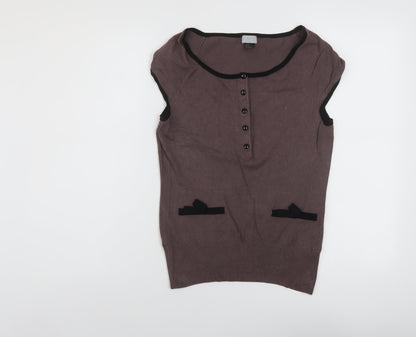 Womens UK Size S H&M Brown Basic Blouse