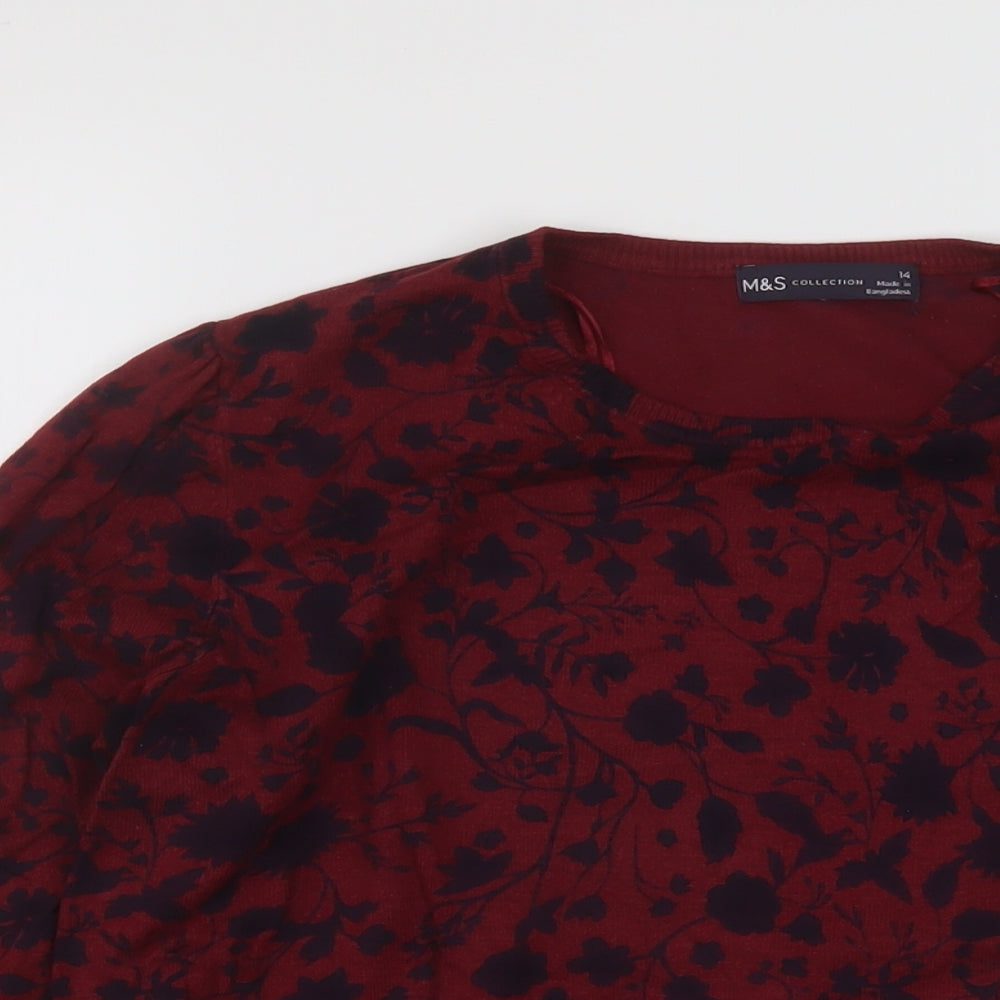 Womens UK Size 14 Marks and Spencer Red Pullover Jumper