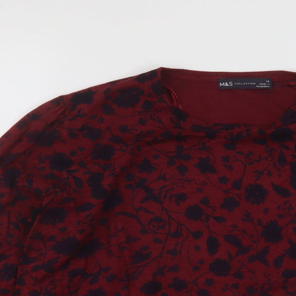 Womens UK Size 14 Marks and Spencer Red Pullover Jumper