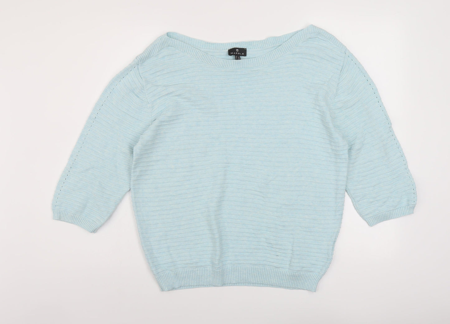 Womens UK Size 12 Marble Blue Pullover Jumper