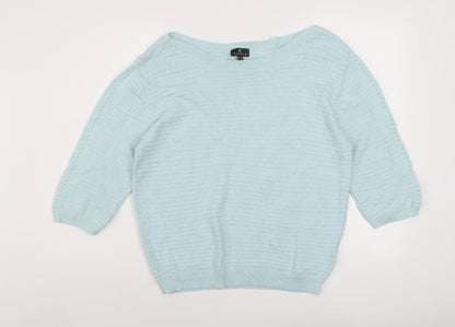 Womens UK Size 12 Marble Blue Pullover Jumper