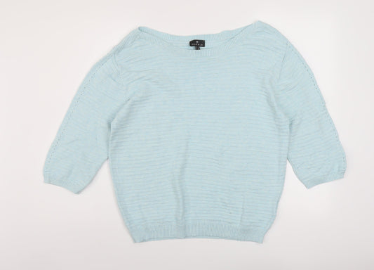 Womens UK Size 12 Marble Blue Pullover Jumper