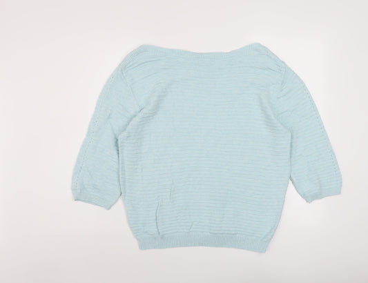 Womens UK Size 12 Marble Blue Pullover Jumper
