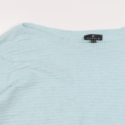 Womens UK Size 12 Marble Blue Pullover Jumper
