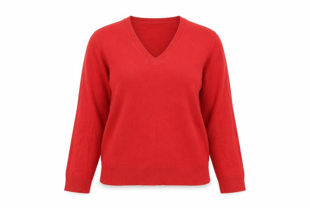 Marks and Spencer Womens Pink V-Neck Acrylic Pullover Jumper Size 14