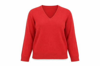 Marks and Spencer Womens Pink V-Neck Acrylic Pullover Jumper Size 14