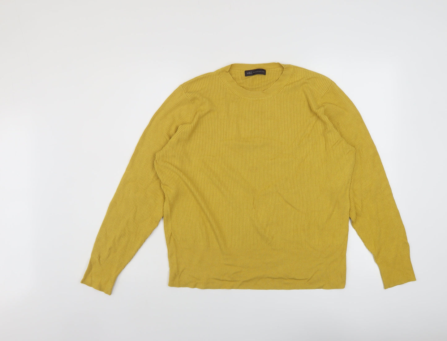 Womens UK Size 20 Marks and Spencer Yellow Pullover Jumper