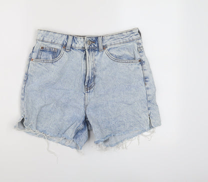 Denim & Co. Womens Blue Cotton Mom Shorts Size 10 L5 in Regular Button