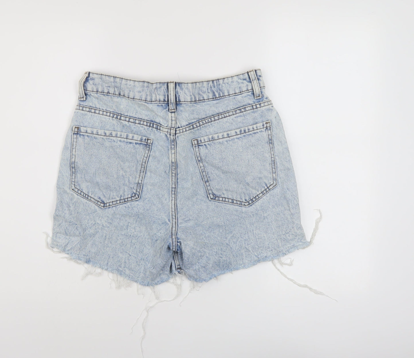 Denim & Co. Womens Blue Cotton Mom Shorts Size 10 L5 in Regular Button
