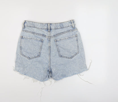 Denim & Co. Womens Blue Cotton Mom Shorts Size 10 L5 in Regular Button