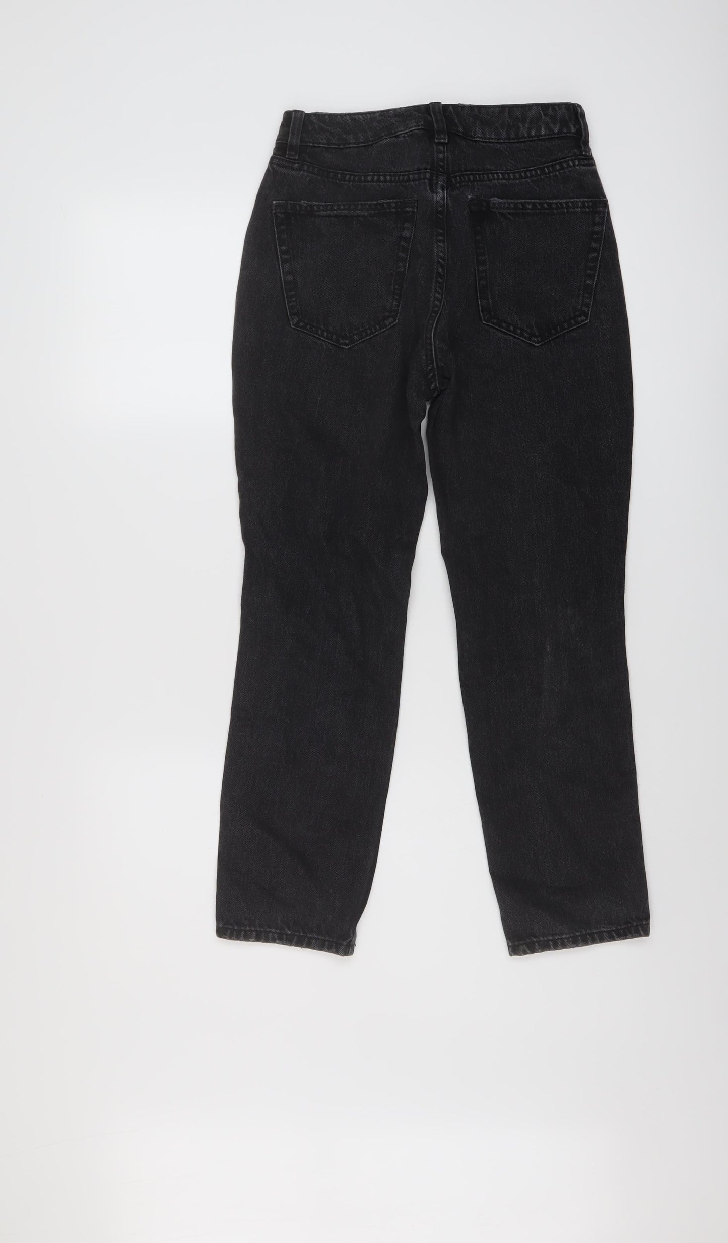 NEXT Womens Grey Cotton Mom Jeans Size 6 L25 in Regular Button