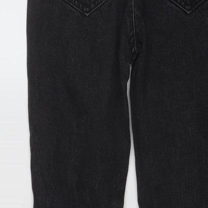 NEXT Womens Grey Cotton Mom Jeans Size 6 L25 in Regular Button