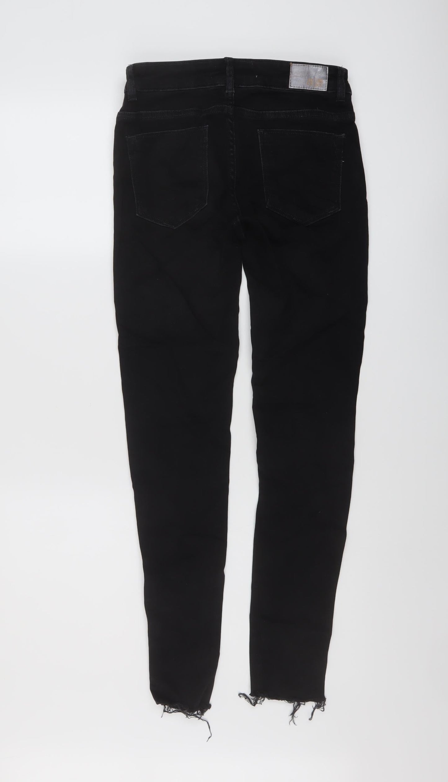 Zara Womens Black Cotton Skinny Jeans Size 6 L27 in Regular Button