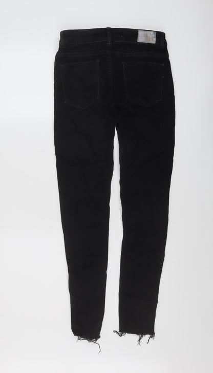 Zara Womens Black Cotton Skinny Jeans Size 6 L27 in Regular Button