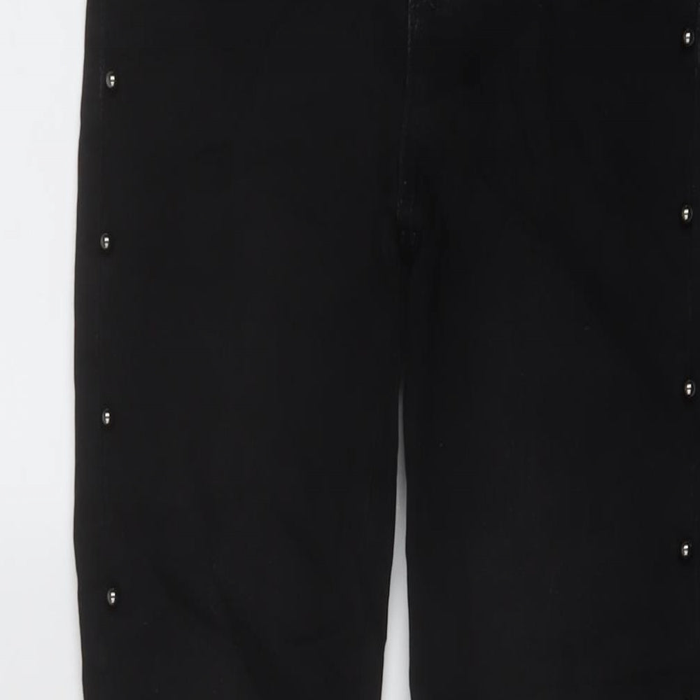 Zara Womens Black Cotton Skinny Jeans Size 6 L27 in Regular Button