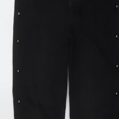 Zara Womens Black Cotton Skinny Jeans Size 6 L27 in Regular Button