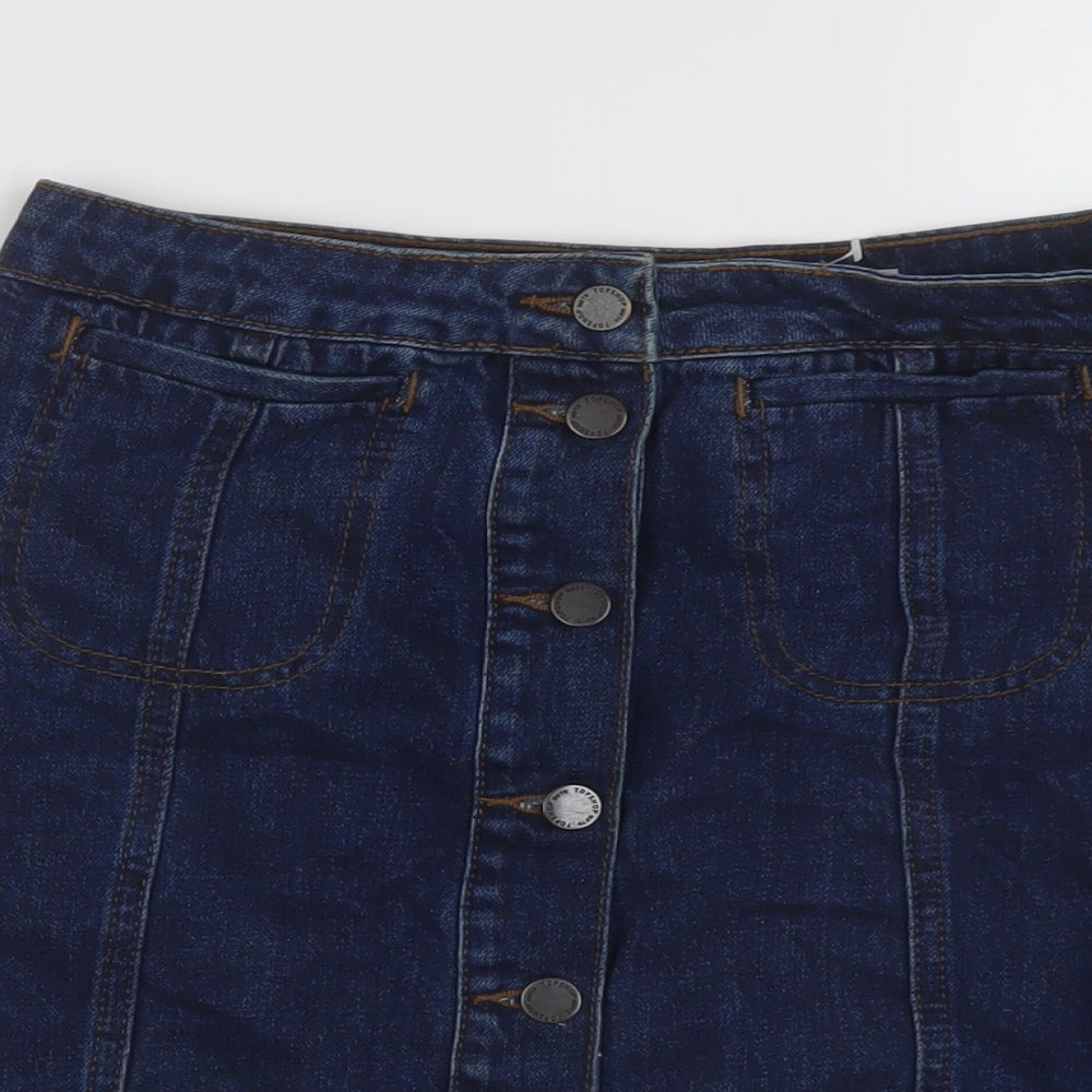 Womens UK Size 28 in Topshop Mini Denim Skirt