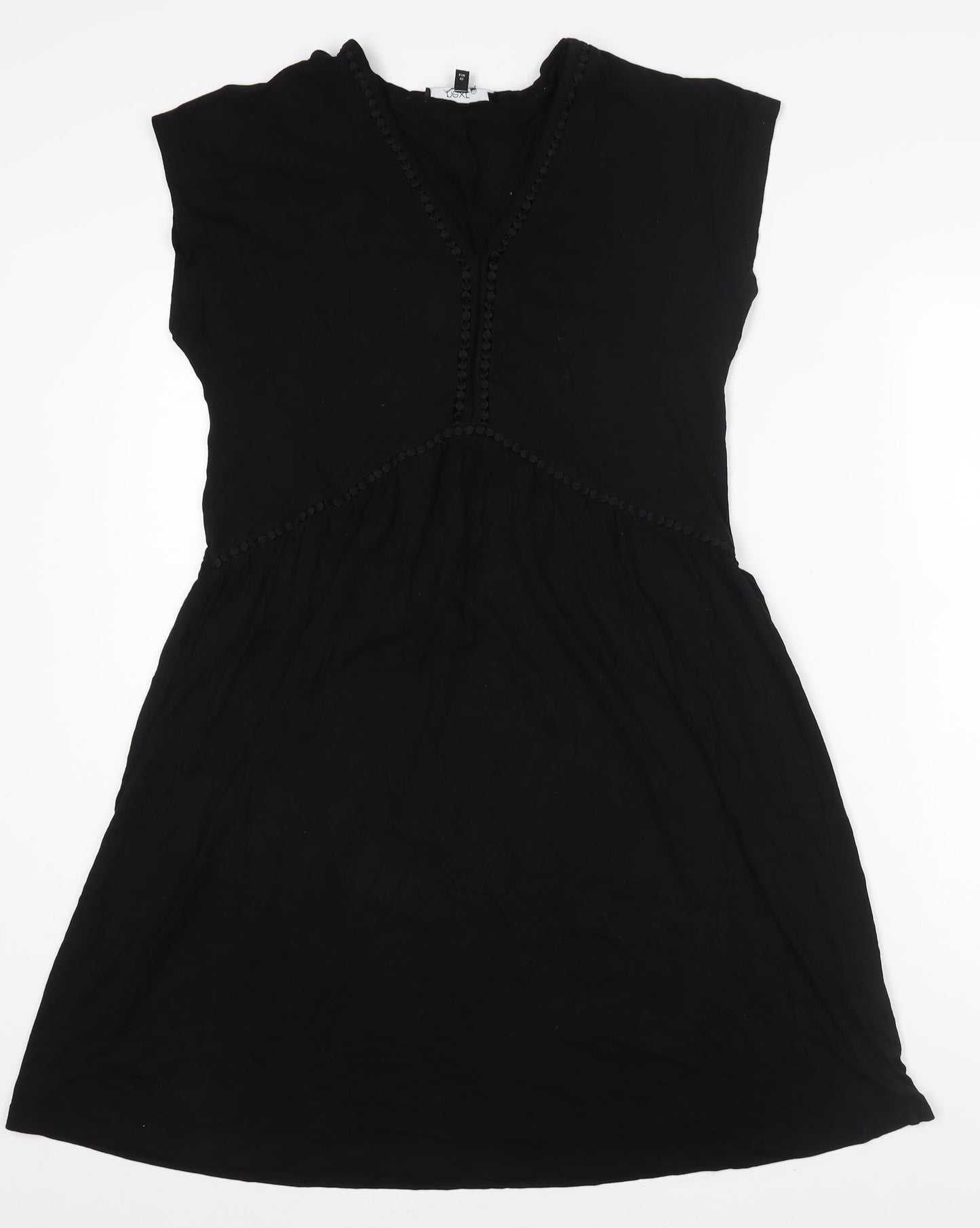 NEXT Womens Black Viscose A-Line Size 14 Collared Pullover