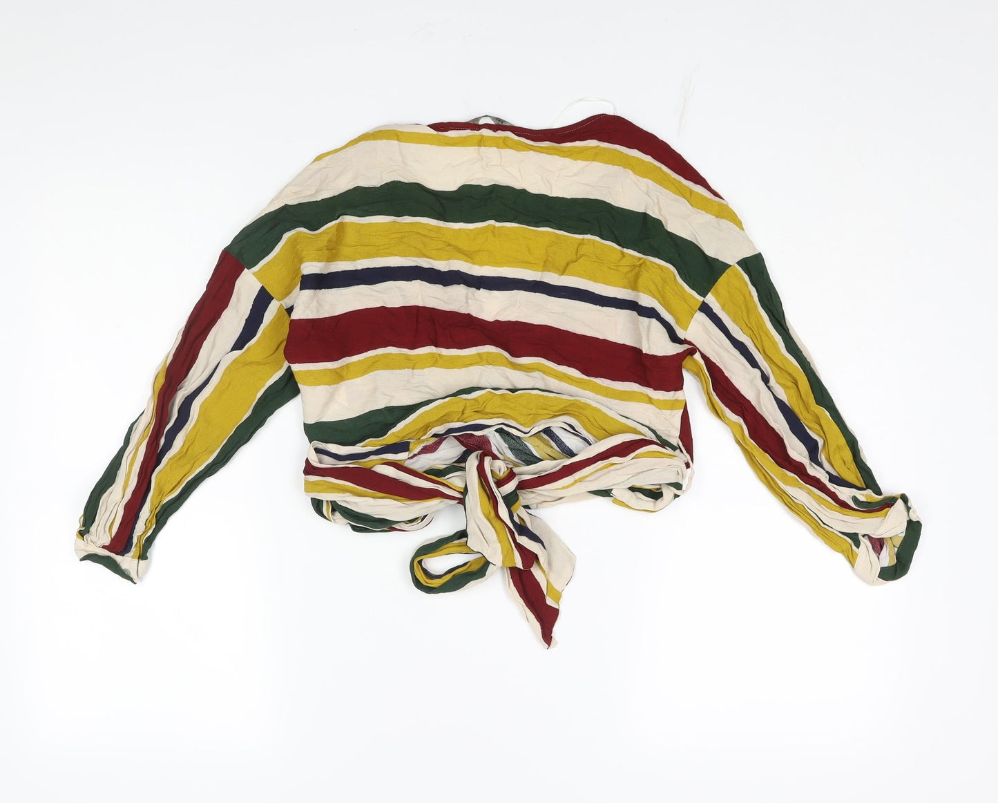 Womens UK Size XS Zara Multicoloured Wrap Blouse