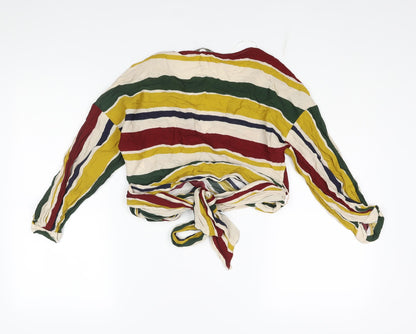 Womens UK Size XS Zara Multicoloured Wrap Blouse