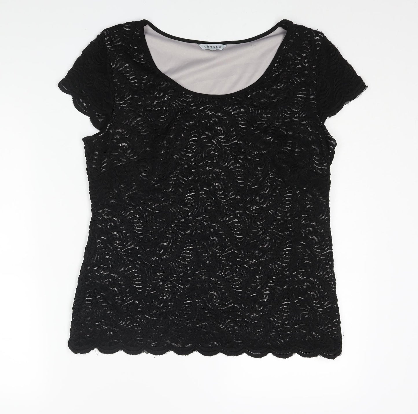 Womens UK Size 8 Chesca Black Basic Blouse