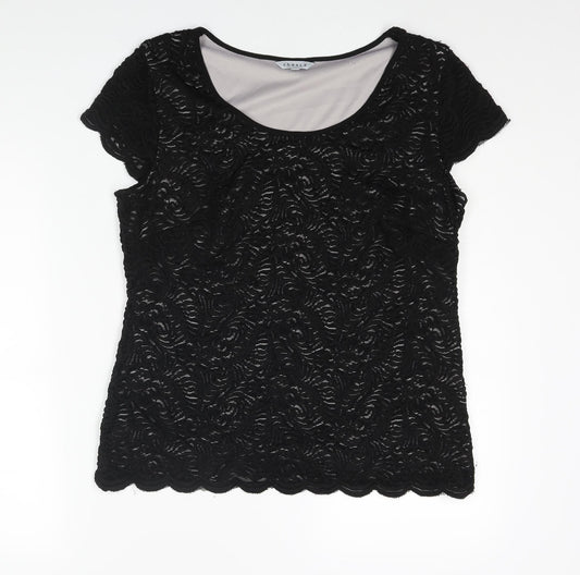 Womens UK Size 8 Chesca Black Basic Blouse