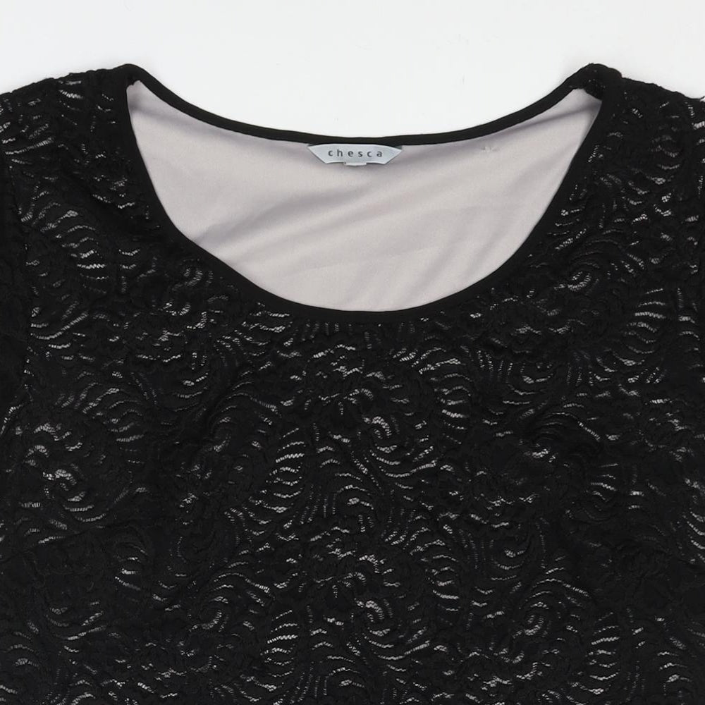 Womens UK Size 8 Chesca Black Basic Blouse