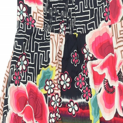 Promod Womens Multicoloured Geometric Viscose Maxi Size 12 Halter Zip - Floral Print