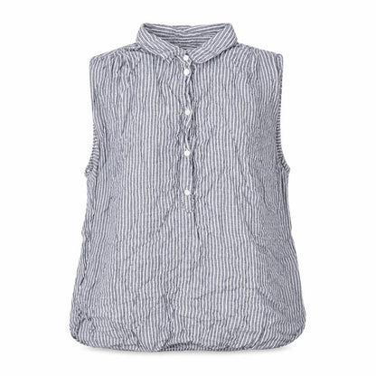H&M Womens Blue Striped Modal Camisole Blouse Size 8 Collared