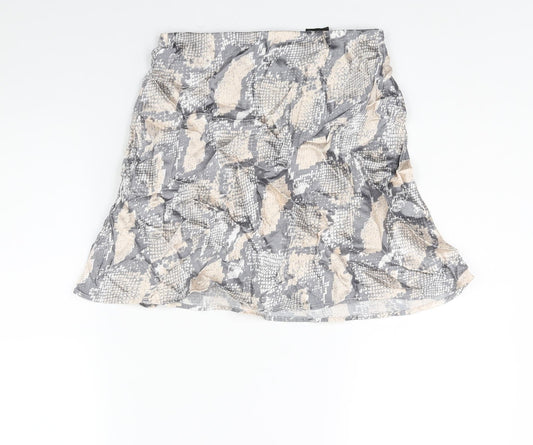 H&M Womens Multicoloured Animal Print Viscose A-Line Skirt Size S - Snake Print