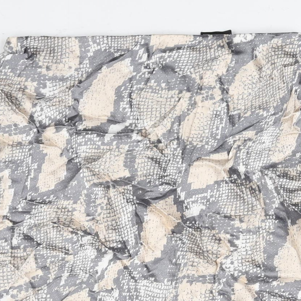 H&M Womens Multicoloured Animal Print Viscose A-Line Skirt Size S - Snake Print