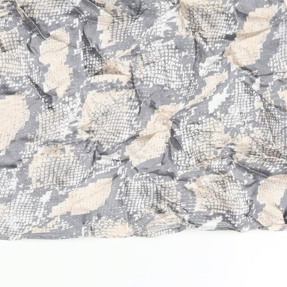 H&M Womens Multicoloured Animal Print Viscose A-Line Skirt Size S - Snake Print