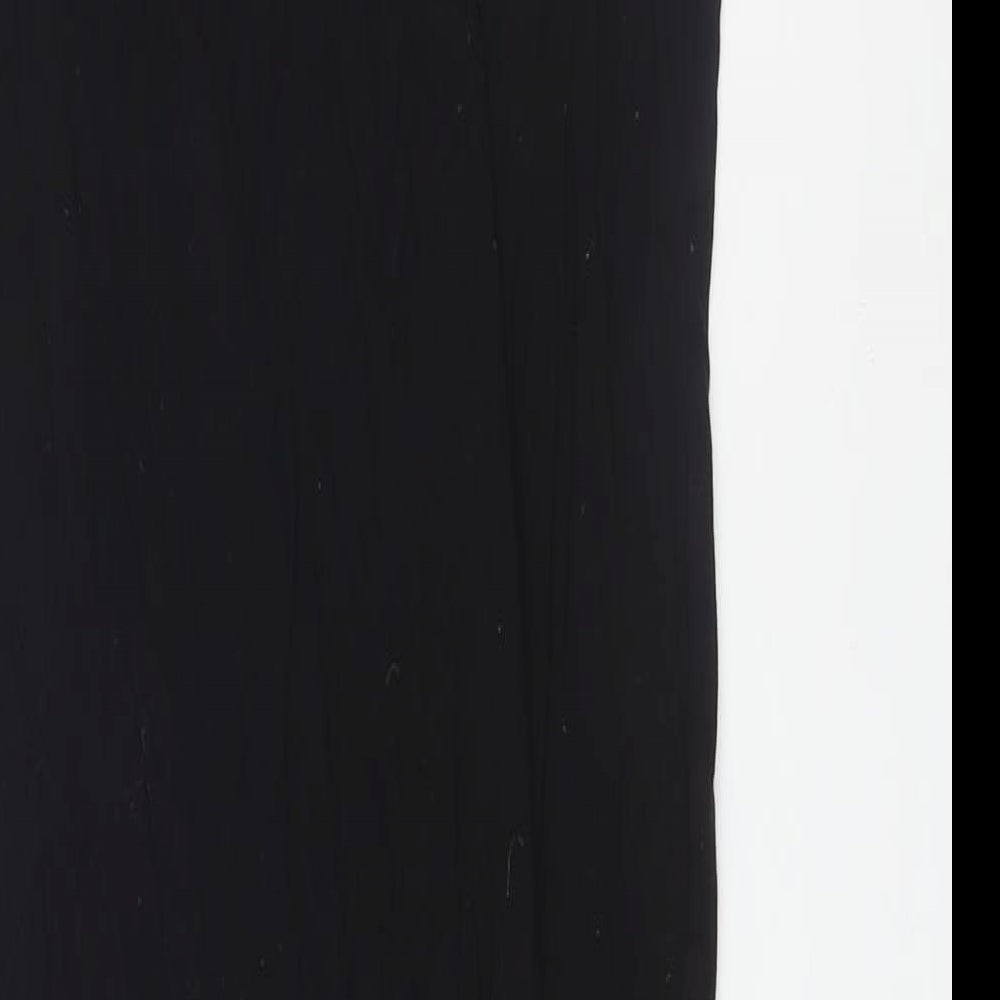 Marks and Spencer Womens Black Viscose Maxi Size 10 V-Neck Pullover