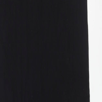 Marks and Spencer Womens Black Viscose Maxi Size 10 V-Neck Pullover