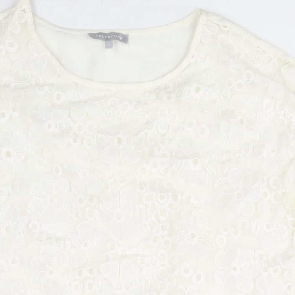Womens UK Size 14 Red Herring Ivory Basic Blouse