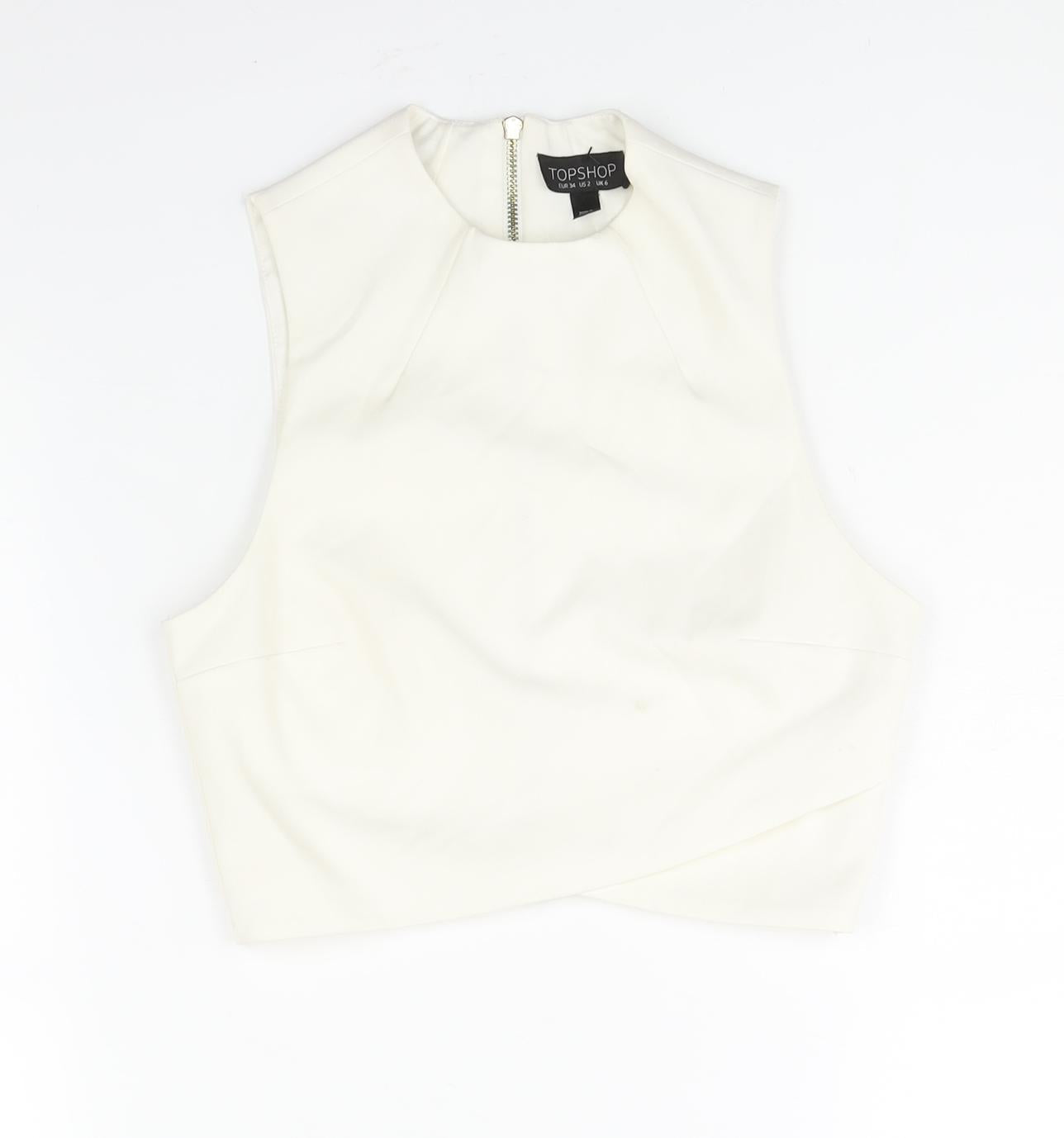 Womens UK Size 6 Topshop Ivory Camisole Blouse
