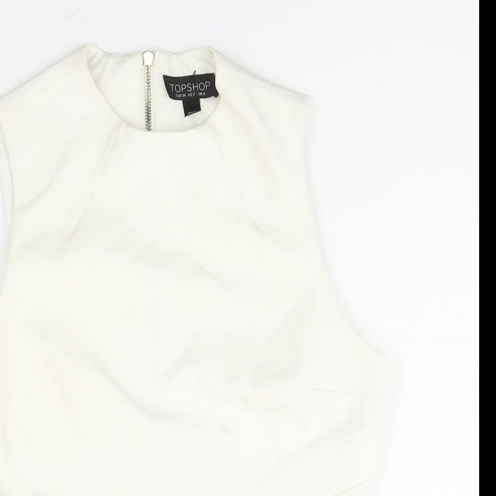 Womens UK Size 6 Topshop Ivory Camisole Blouse