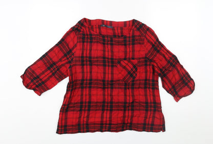 Womens UK Size 14 Marks and Spencer Red Basic Blouse