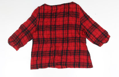 Womens UK Size 14 Marks and Spencer Red Basic Blouse