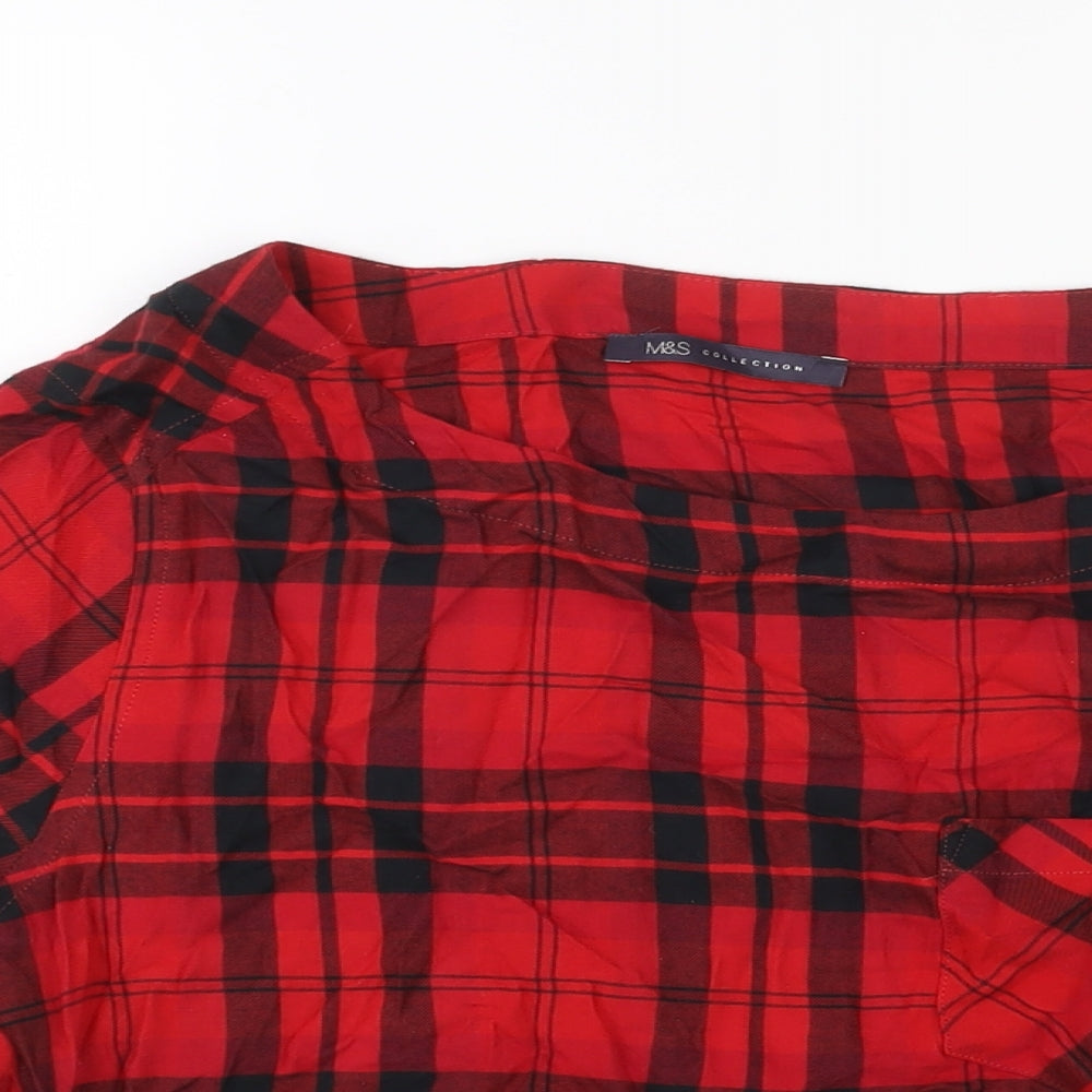 Womens UK Size 14 Marks and Spencer Red Basic Blouse