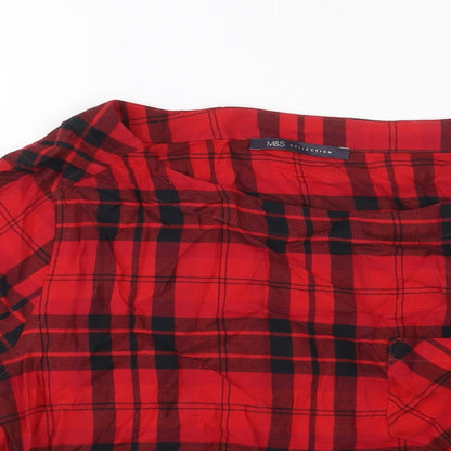 Womens UK Size 14 Marks and Spencer Red Basic Blouse