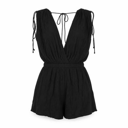 Womens UK Size 10 ASOS One-Piece Black Playsuit