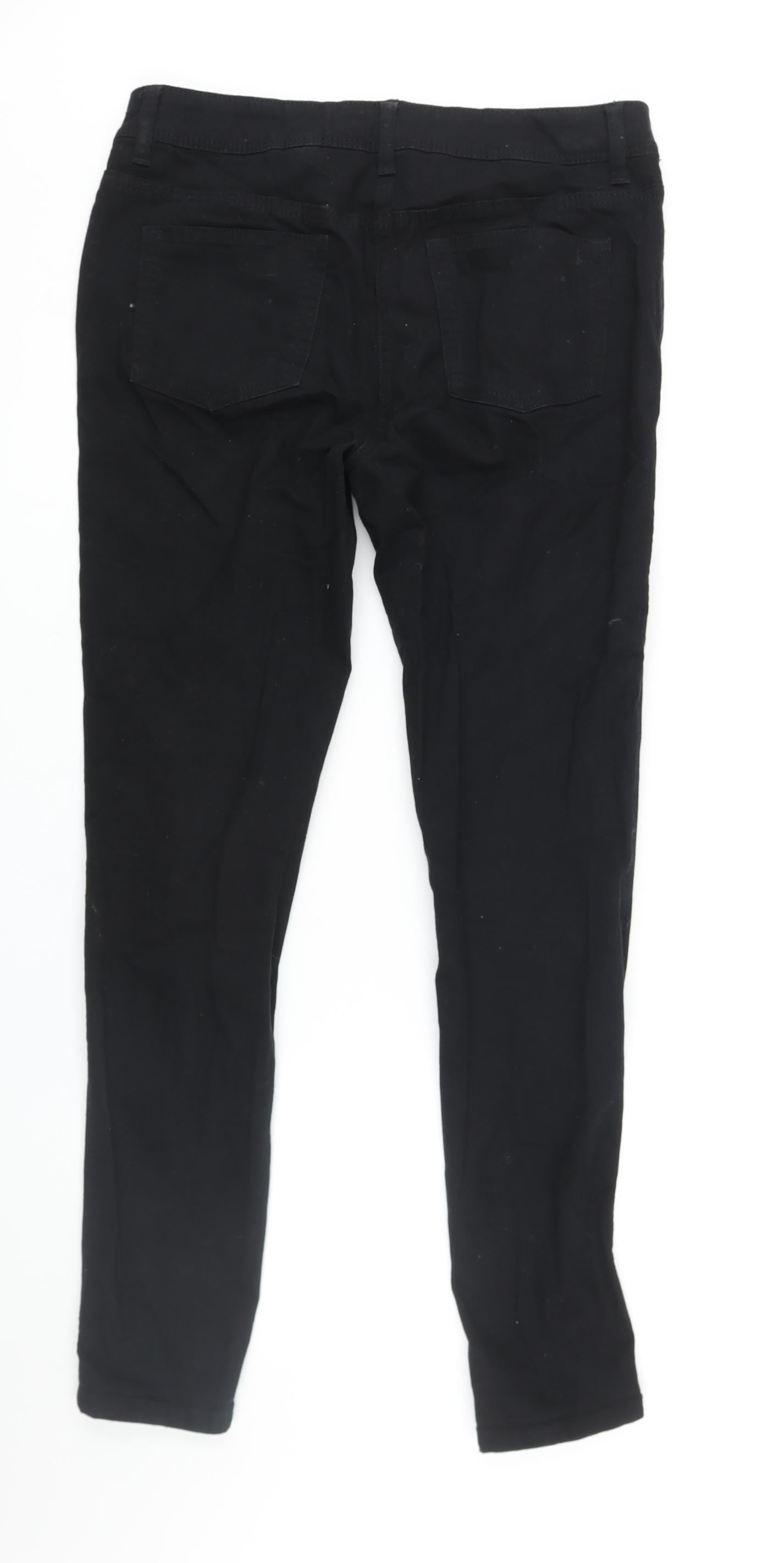 NEXT Womens Black Cotton Skinny Jeans Size 10 L28 in Regular Zip